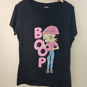 Betty²boop Womens Black Tee. Size 2X. 100% Cotton By Popular Sports.
